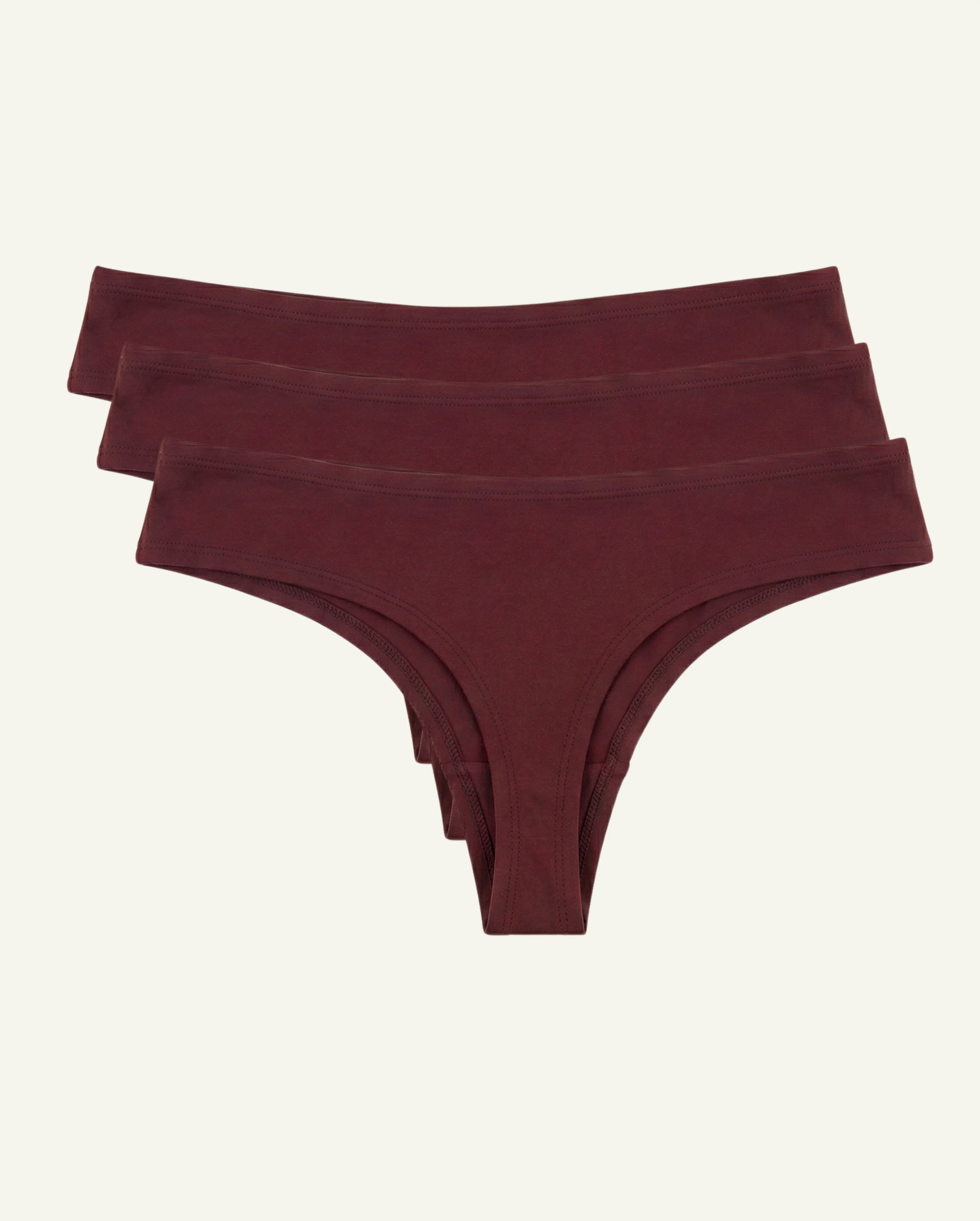 Women's SeaCell Thong 3-Pack - Burgundy - Zubek.Co